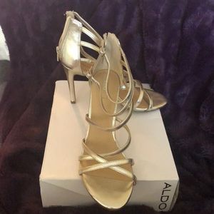 Aldo Gold Strappy Heel